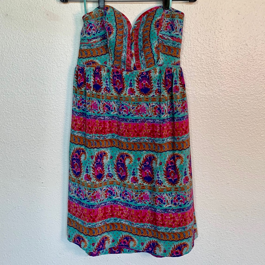 Anthropologie By Maple Strapless Dress W/Pockets